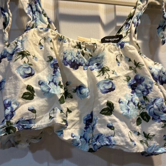 The Kooples Floral Linen Flounce Corset Tank Top 2 - Picture 7 of 11